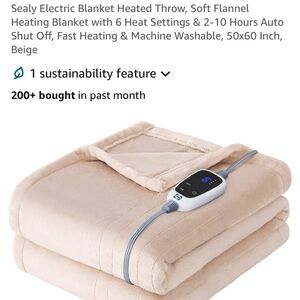 Sealy Soft Beige Electric Heated Blanket